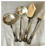 Vintage Gorham Buttercup Sterling Silver Bon Bon Spoon, Ladle, Ice Cream Server and Serving Fork