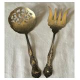 Vintage Sterling Silver Cranberry Spoon and Cold Meat/Fish Serving Fork