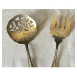 Vintage Sterling Silver Cranberry Spoon and Cold Meat/Fish Serving Fork