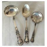 Vintage Gorham Buttercup Sterling Silver Ladle, Bon Bon Server and Spoon