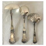 Vintage Gorham Buttercup Sterling Silver Ladle, Bon Bon Server and Spoon