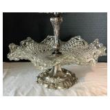 Exquisite Vintage Bell Mark Crystal Two Tier Server
