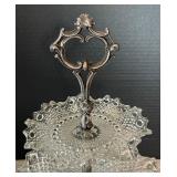 Exquisite Vintage Bell Mark Crystal Two Tier Server