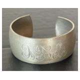 Two Pewter Monogrammed Bracelets and Silver Plated Bracelet