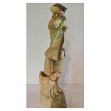 Vintage Ceramic Male Figure with Dog