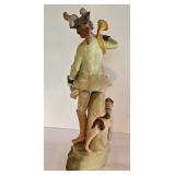 Vintage Ceramic Male Figure with Dog