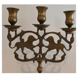 Vintage Lion of Judah 3-Arm Sabbath Candelabra