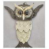 Unique Silver Tone Mod Retro Articulated Owl Pendant
