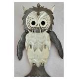 Unique Silver Tone Mod Retro Articulated Owl Pendant