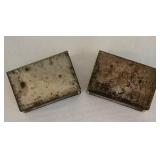 Pair of Vintage Metal Match Boxes