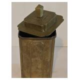 Vintage Turkish Hammered Hinged Box with Lid Plus Tea Caddy & Floral Display