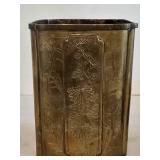 Vintage Turkish Hammered Hinged Box with Lid Plus Tea Caddy & Floral Display