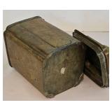 Vintage Turkish Hammered Hinged Box with Lid Plus Tea Caddy & Floral Display