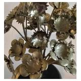 Vintage Turkish Hammered Hinged Box with Lid Plus Tea Caddy & Floral Display