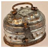 Vintage Turkish Hammered Hinged Box with Lid Plus Tea Caddy & Floral Display