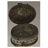 Vintage Turkish Hammered Hinged Box with Lid Plus Tea Caddy & Floral Display