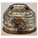 Vintage Turkish Hammered Hinged Box with Lid Plus Tea Caddy & Floral Display