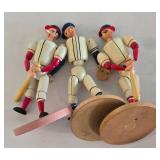 Three West German Baseball String Puppets