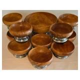 Vintage Hellerware Salad Set with Chrome Bases