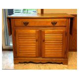 Vintage Bekins Maple Sideboard / Buffet Server / Vintage Wooden Sideboard Buffet with Drop-Leaf Sides