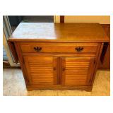 Vintage Bekins Maple Sideboard / Buffet Server / Vintage Wooden Sideboard Buffet with Drop-Leaf Sides