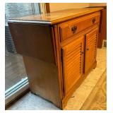 Vintage Bekins Maple Sideboard / Buffet Server / Vintage Wooden Sideboard Buffet with Drop-Leaf Sides