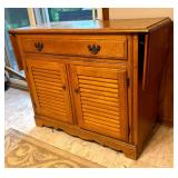 Vintage Bekins Maple Sideboard / Buffet Server / Vintage Wooden Sideboard Buffet with Drop-Leaf Sides