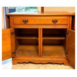 Vintage Bekins Maple Sideboard / Buffet Server / Vintage Wooden Sideboard Buffet with Drop-Leaf Sides