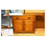 Vintage Bekins Maple Sideboard / Buffet Server / Vintage Wooden Sideboard Buffet with Drop-Leaf Sides