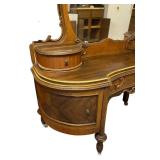 Gorgeous Antique Walnut Vanity with Stool