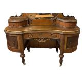 Gorgeous Antique Walnut Vanity with Stool