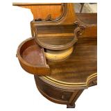 Gorgeous Antique Walnut Vanity with Stool