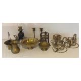 Vintage Brass and Metal Candle Holders, Pedestal Bowls, Vase, Stands and More!