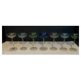 Colorful Vintage Cordial Glasses