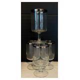 Vintage Silver Rimmed Stemware