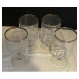 Vintage Silver Rimmed Stemware