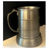 Six Vintage Pewter Tone Mugs from Portugal