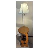 Vintage Lamp Table with Literature Rack
