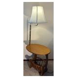 Vintage Lamp Table with Literature Rack