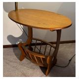 Vintage Lamp Table with Literature Rack
