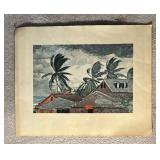 "Hurricane Bahamas" Watercolor Unframed Print by Winslow Homer