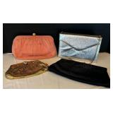 Four Fancy Vintage Handbags by Etra, HL, Whiting & Davis and More