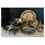 Vintage Silver Plated Epergne, Platter, Bowls and More