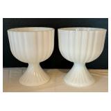 Vintage Milk Glass Footed Candy Dish and Bowls