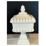 Vintage Milk Glass Footed Candy Dish and Bowls