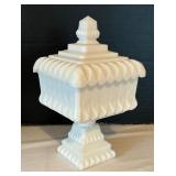 Vintage Milk Glass Footed Candy Dish and Bowls