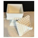 Vintage Milk Glass Footed Candy Dish and Bowls