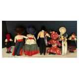 Variety of Vintage Ethnic Dolls