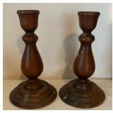 Vintage Wooden Candle Holders, Bowls, Display Shelf and More