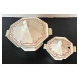 Vintage Independence Ironstone Covered Dish and Gravy / Sauce Server